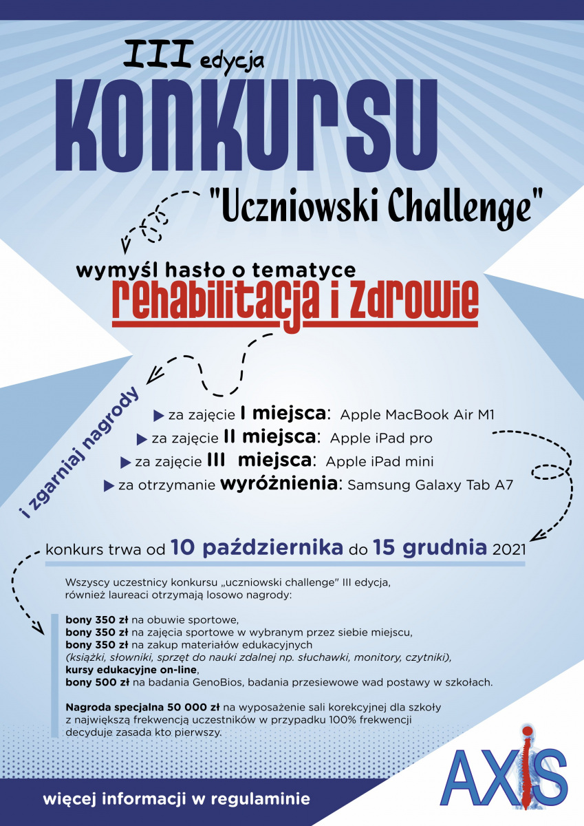 III edycja konkursu "Uczniowski Challenge" - plakat